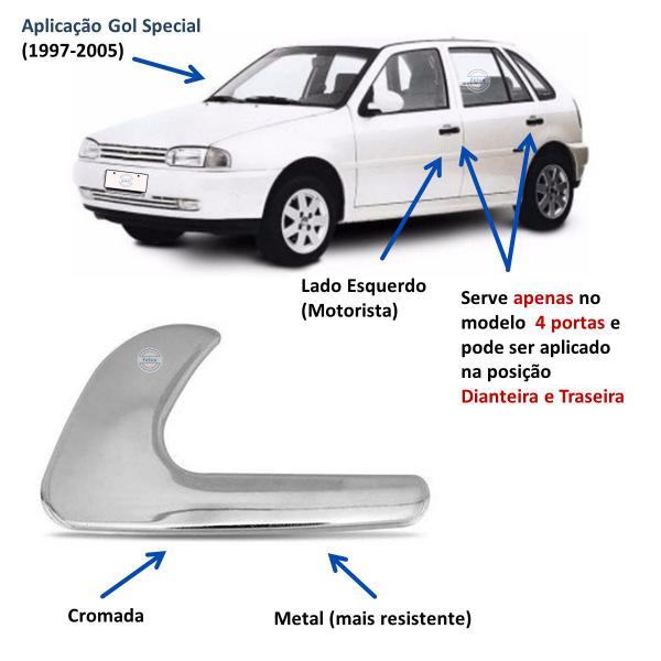 Imagem de Maçaneta Interna Gol Special 97-05 Esquerda Cromada (Metal)