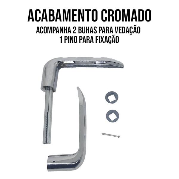 Maçaneta P/Porta Fechadura Modelo Alavanca Cromado Universal - Stam Imagem de Maçaneta P/Porta Fechadura Modelo Alavanca Cromado Universal