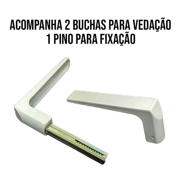 Imagem de Maçaneta Para Fechadura De Porta Acabamento Branco Stam