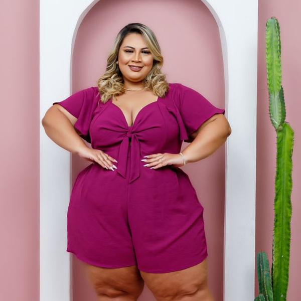 Macaquinho Plus Size Roupas Femininas GG 2027 Macacão e
