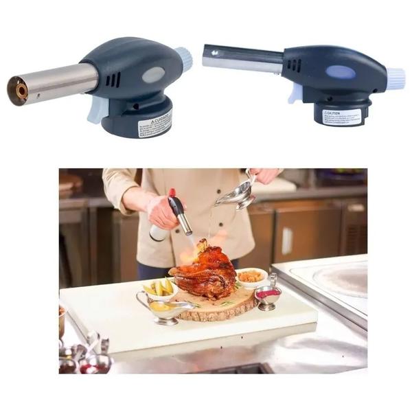 Imagem de Maçarico Culinário a Gás Multiuso Portátil Profissional Gourmet Controle Manual com Regulagem da Chama