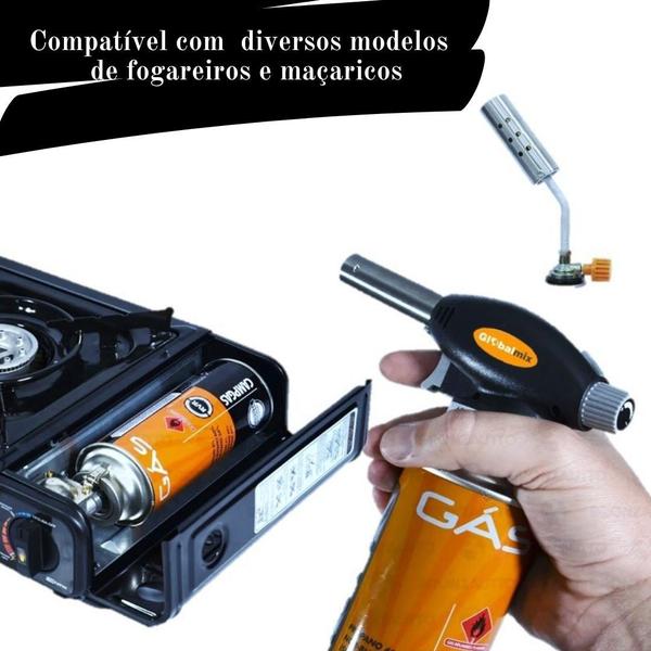 Imagem de Maçarico Portátil Maxchama Turbo Controle Manual de Chama Globalmix - GT6049 + 8 Refil