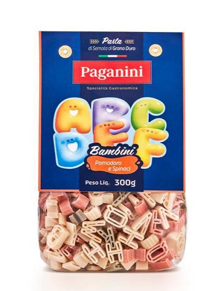 Macarrão Bambini Letrinhas Tricolore Paganini 300G Imagem de Macarrão Bambini Letrinhas Tricolore Paganini 300G