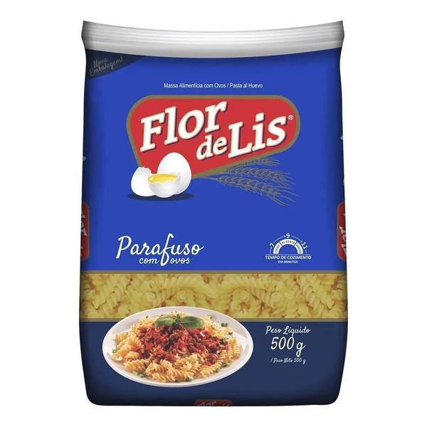 Macarrão Com Ovos Parafuso Flor De Lis Pacote 500G - Flor de Liz Imagem de Macarrão Com Ovos Parafuso Flor De Lis Pacote 500G