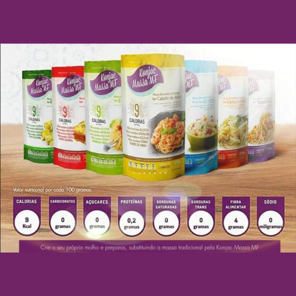 Macarrão Espaguete Zero Carboidrato Massa Mf 270g Konjac Imagem de Macarrão Espaguete Zero Carboidrato Massa Mf 270g Konjac