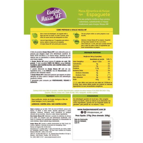Macarrão Espaguete Zero Carboidrato Massa Mf 270g Konjac Imagem de Macarrão Espaguete Zero Carboidrato Massa Mf 270g Konjac
