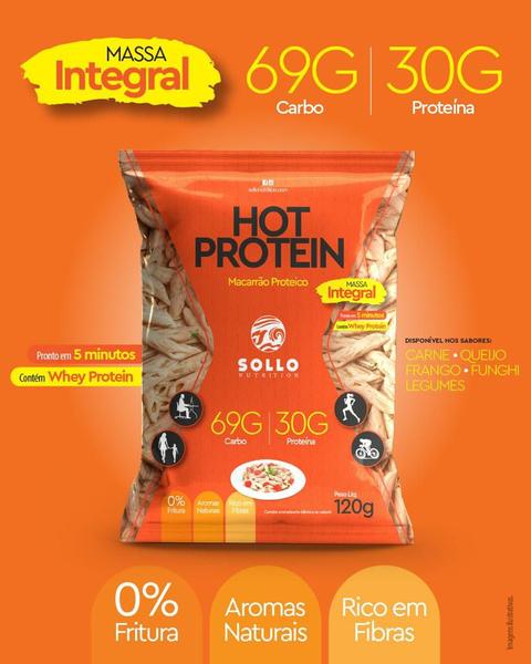 Macarrão Hot Protein - Integral 120g com Whey Protein - SOLLO NUTRITION Imagem de Macarrão Hot Protein - Integral 120g com Whey Protein