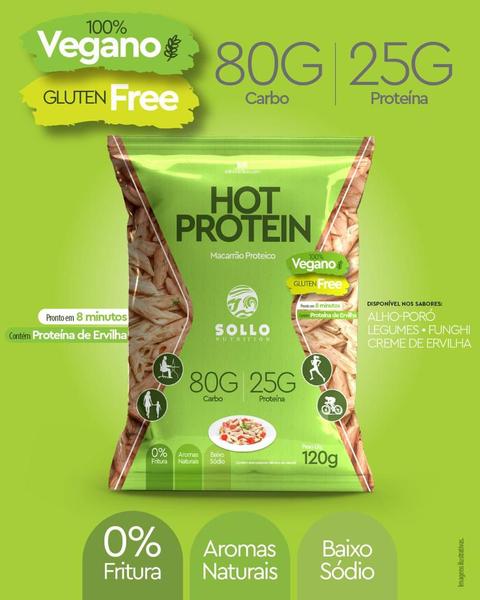Macarrão Hot Protein - Sem Glúten Vegano 120g com Proteína da Ervilha - SOLLO NUTRITION Imagem de Macarrão Hot Protein - Sem Glúten Vegano 120g com Proteína da Ervilha