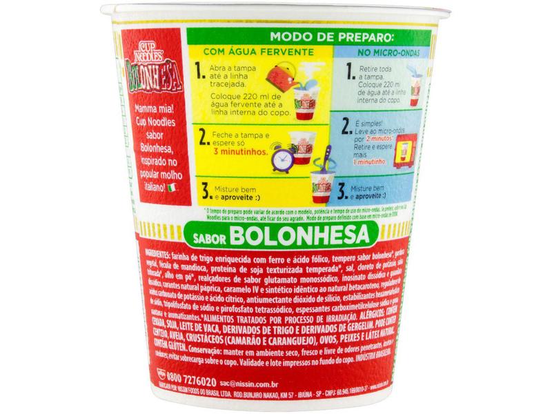 Imagem de Macarrão Instantâneo Cup Noodles Bolonhesa - 72g