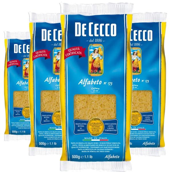 Macarrão Italiano DE CECCO Alfabeto 500g (4 Pacotes) Imagem de Macarrão Italiano DE CECCO Alfabeto 500g (4 Pacotes)