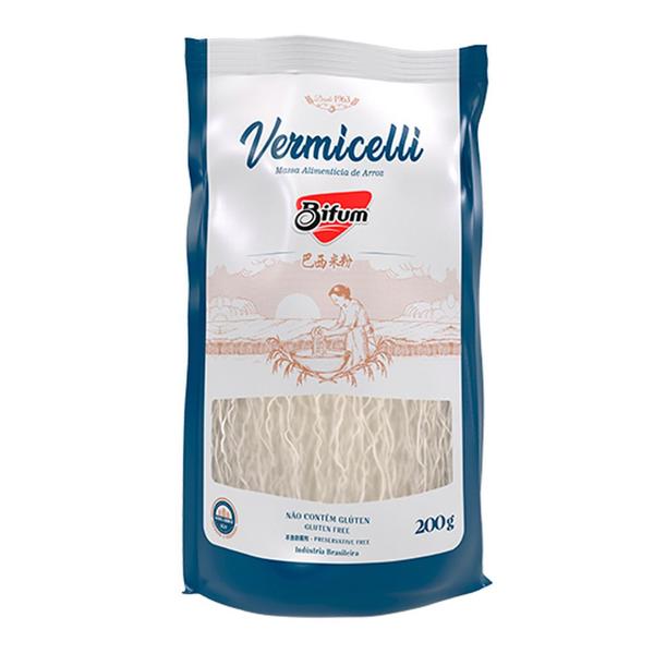 Macarrão Oriental de Arroz Bifum Vermicelli Sem Glúten 200g Imagem de Macarrão Oriental de Arroz Bifum Vermicelli Sem Glúten 200g