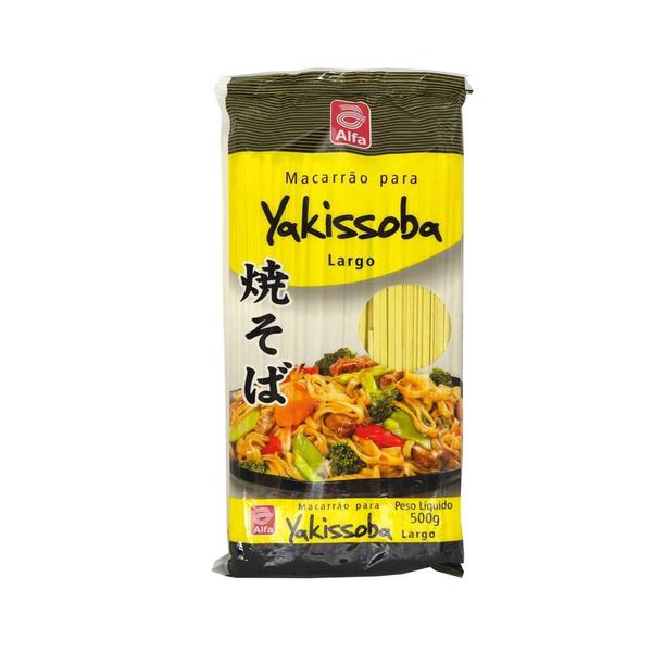 Macarrão Para Yakisoba Alfa Largo 500g Imagem de Macarrão Para Yakisoba Alfa Largo 500g