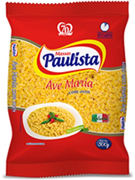 Macarrão Paulista Ave Maria com Ovos Pacotes de 500g. Imagem de Macarrão Paulista Ave Maria com Ovos Pacotes de 500g.
