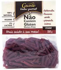 Macarrão Penne Beterraba, Banana Verde e Pimenta Cayena Gourmet Sem Glúten Casarão 300g Imagem de Macarrão Penne Beterraba, Banana Verde e Pimenta Cayena Gourmet Sem Glúten Casarão 300g