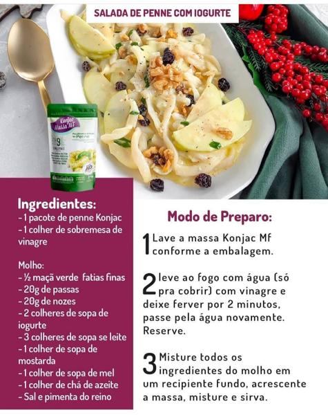 Macarrão Penne Macarrão Konjac Massa MF 270g Low Carb Imagem de Macarrão Penne Macarrão Konjac Massa MF 270g Low Carb
