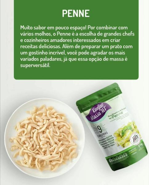 Macarrão Penne Macarrão Konjac Massa MF 270g Low Carb Imagem de Macarrão Penne Macarrão Konjac Massa MF 270g Low Carb