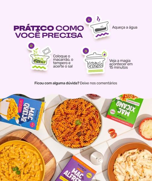 Macarrão proteico sem glúten holysoup mac alfredo 200g - x3 - Holy Soup Imagem de Macarrão proteico sem glúten holysoup mac alfredo 200g - x3