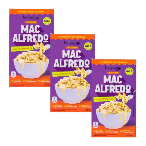 Macarrão proteico sem glúten holysoup mac alfredo 200g - x3 - Holy Soup Imagem de Macarrão proteico sem glúten holysoup mac alfredo 200g - x3