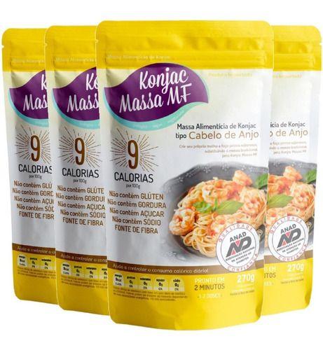 Macarrão Sem Gluten Cabelo De Anjo 4 X 270g Konjac Shirataki Imagem de Macarrão Sem Gluten Cabelo De Anjo 4 X 270g Konjac Shirataki