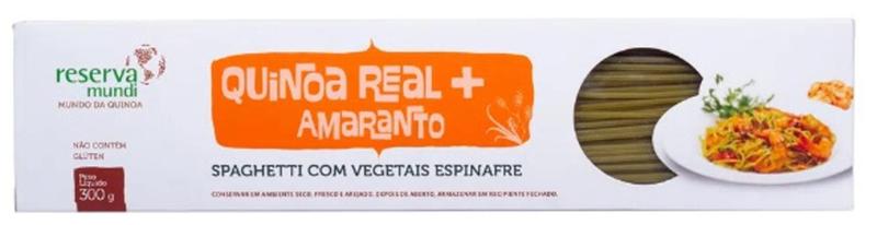 Macarrão Spaghetti Quinoa Verde Sem Glúten 300g - Reserva Mundi Imagem de Macarrão Spaghetti Quinoa Verde Sem Glúten 300g