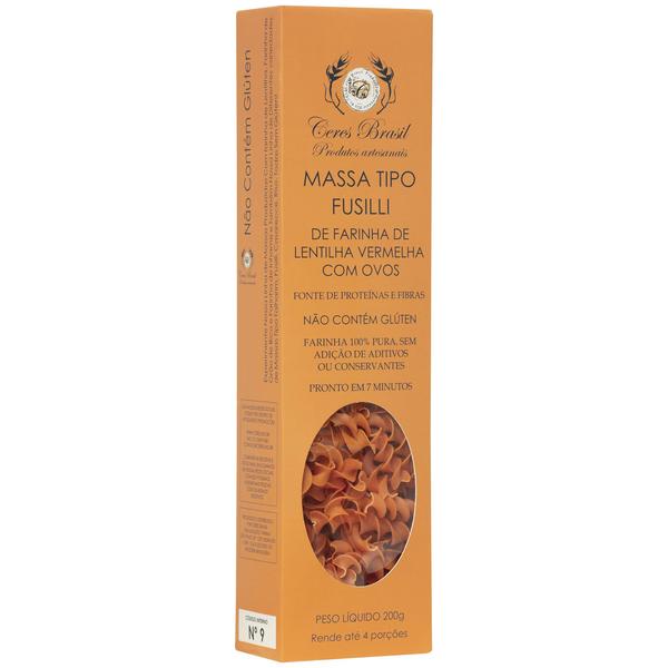 Macarrão Tipo Fusilli De Farinha De Lentilha Vermelha - Ceres Brasil Imagem de Macarrão Tipo Fusilli De Farinha De Lentilha Vermelha
