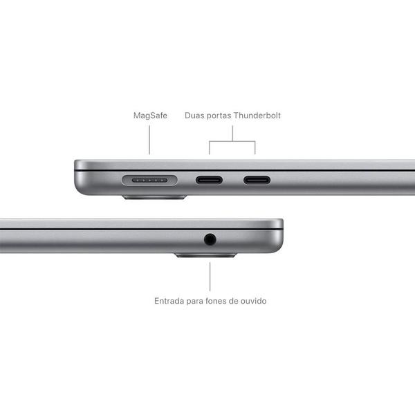 Imagem de MacBook Air Apple, M3,  13", GPU 10 Núcleos, SSD 512GB, Cinza Espacial - MRXP3BZ/A