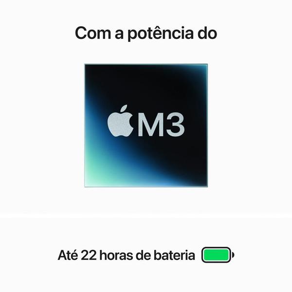 Imagem de MacBook Pro Apple 14", M3, CPU 8 Núcleos, GPU 10 Núcleos, 8GB, SSD 512GB, Cinza Espacial