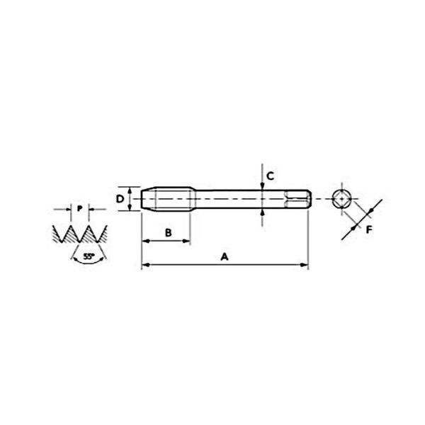 Imagem de Macho Máquina Canal Helicoidal HSS-E BSP 1/4"x19FPP Din 5156 275/2 OSG