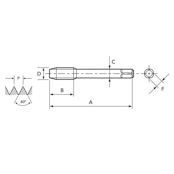 Imagem de Macho Para Máquina HSSE BSP (G) 1/8 X 28 MT 275/3 - DIN 5156 - OSG