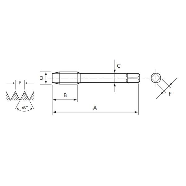 Imagem de Macho Para Máquina HSSE BSP (G) 5/8 X 14 POT 275/1 - DIN 5156 - OSG