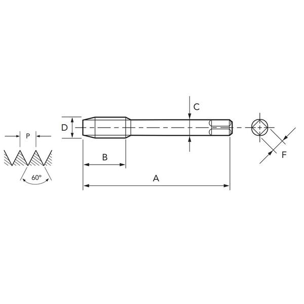 Imagem de Macho Para Máquina HSSE M14,0 X 2,0 SFT 260/2 - DIN 376 - OSG