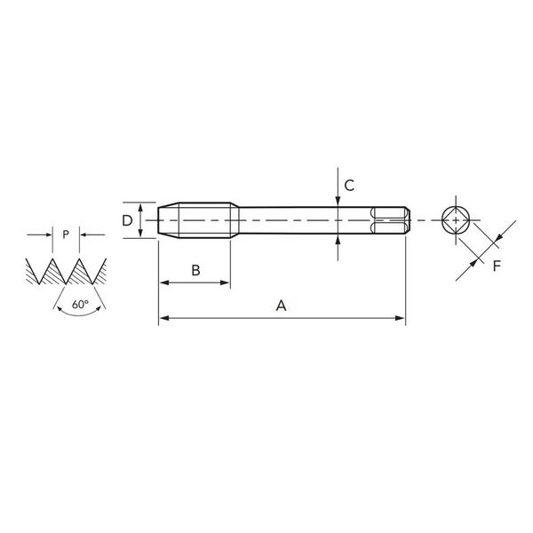 Imagem de Macho Para Máquina HSSE M16,0 X 1,0 MT 270/3 - DIN 374 - OSG