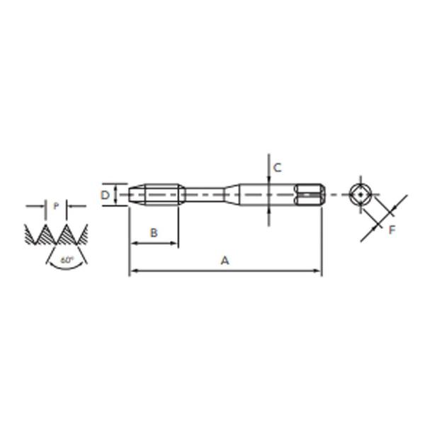 Imagem de Macho Para Máquina HSSE M8,0 X 1,25 POT 250/1 - DIN 371 TIN - OSG