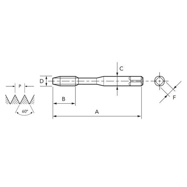 Imagem de Macho Para Máquina HSSE UNF 1.1/8 X 12 POT 286/1 - DIN 2183 - OSG