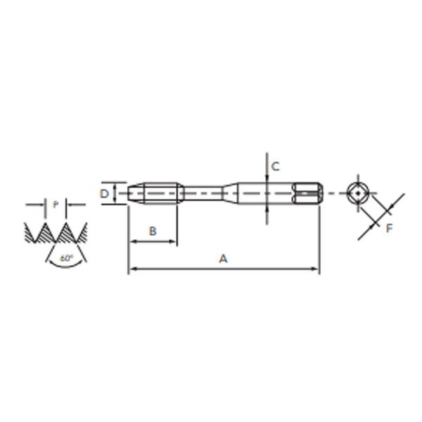 Imagem de Macho Para Máquina HSSE UNF 5/16 X 24 DIN 2182 TIN - 2000/2 SIGMA POT - OSG