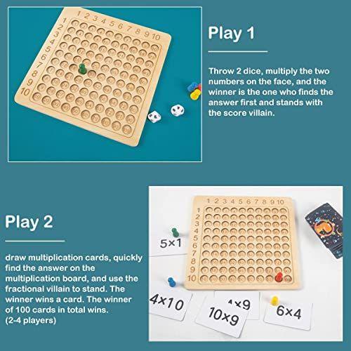 Imagem de Madeira Matemática Multiplicação Board Montessori Crianças Contando Brinquedo Matemática Jogo de Mesa Educacional Pré-escolar Contando Brinquedos para Crianças com Mais de 3 Anos de Idade (1PC)