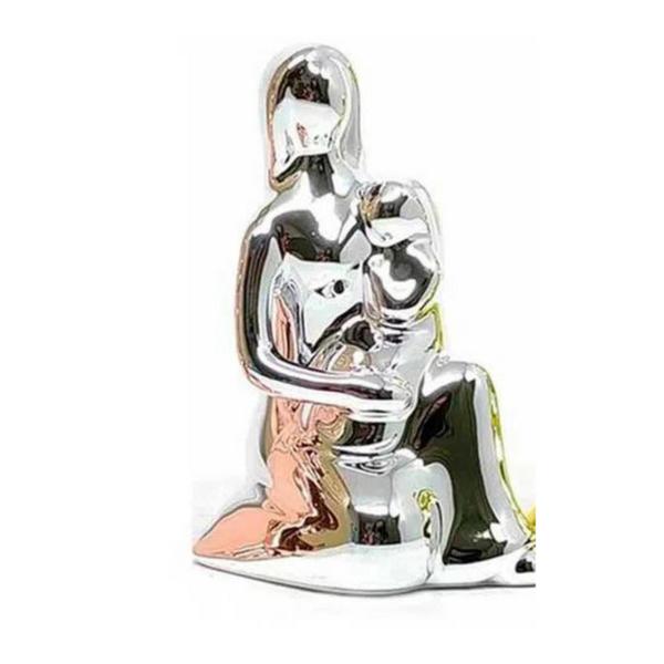 Imagem de Mãe e Bebe Decorativo De Porcelana 12cm Prata