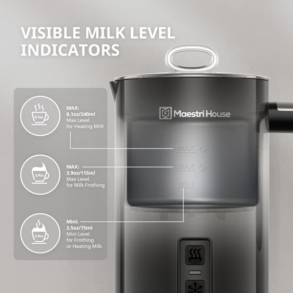 Imagem de Maestri House Espumador de Leite Automático 240ml para Lattes e Cappuccinos