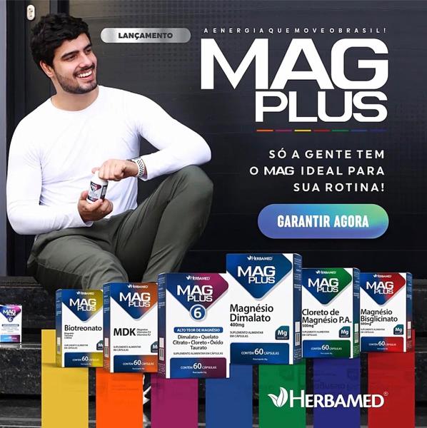 Imagem de Mag Plus Magnésio Bisglicinato 60 Capsulas. Herbamed