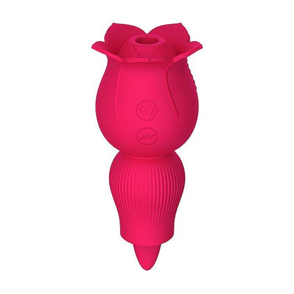 Imagem de Magic Flower Vibrador de Clitóris com Estimulo de Sucção e Língua - Vermelho