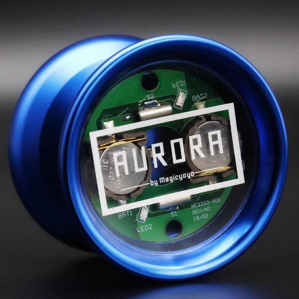 Imagem de Magicyoyo Y02 Aurora Azul Ioiô Luz Profissional Rolamento Alumínio led ioio + 5 Cordas