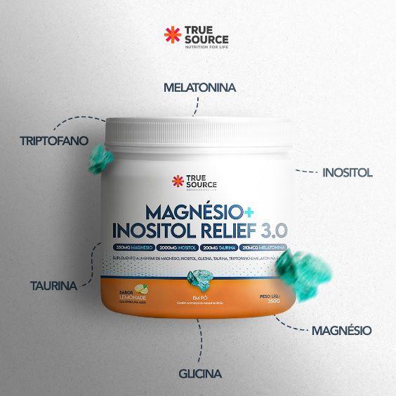 Imagem de Magnésio + Inositol Relief 3.0 Sabor Maracujá de 350 g-True Source 