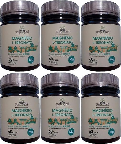 Imagem de Magnésio L Treonato 600 mg Folhas & Raízes 60 Cápsulas Kit 6 Unidades