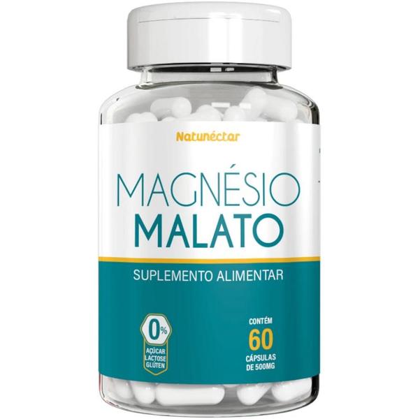 Imagem de Magnésio Malato Suplemento Alimentar Natural com 60 Capsulas Original 100% Puro Concentrado Mineral