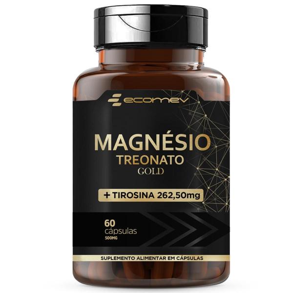 Imagem de Magnesio Treonato + L Tirosina Gold 500mg 60 Cápsulas Ecomev