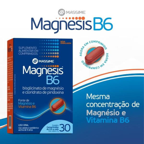 Imagem de Magnesis B6 30 Comprimidos - Fonte De Magnésio E Vitamina B6