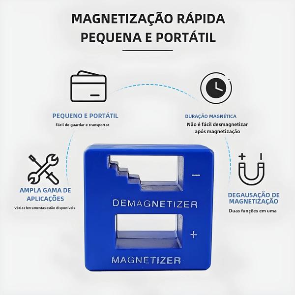 Imagem de Magnetizador e Desmagnetizador 2 em 1 - Chave de Fenda com Ferramenta de Captação para Brocas