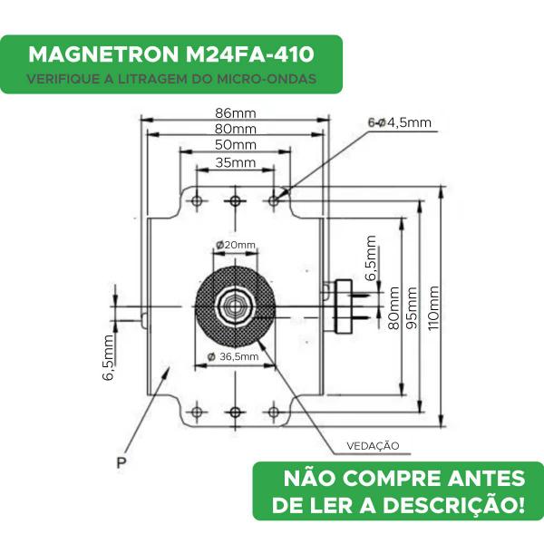 Imagem de Magnetron Micro-ondas M24fb-410a = M24fa-410a Novo C/nota