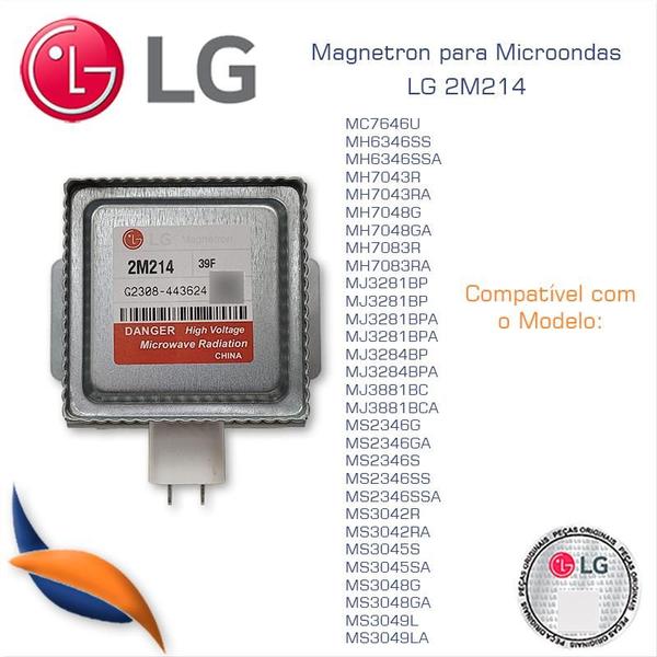 Imagem de Magnetron Microondas LG MC7646U 2B71732G / 2B71732A / 2B71732B / 2B71732E / 2B71732F / 6324W1A008A / 6324W1 / EAS4285190