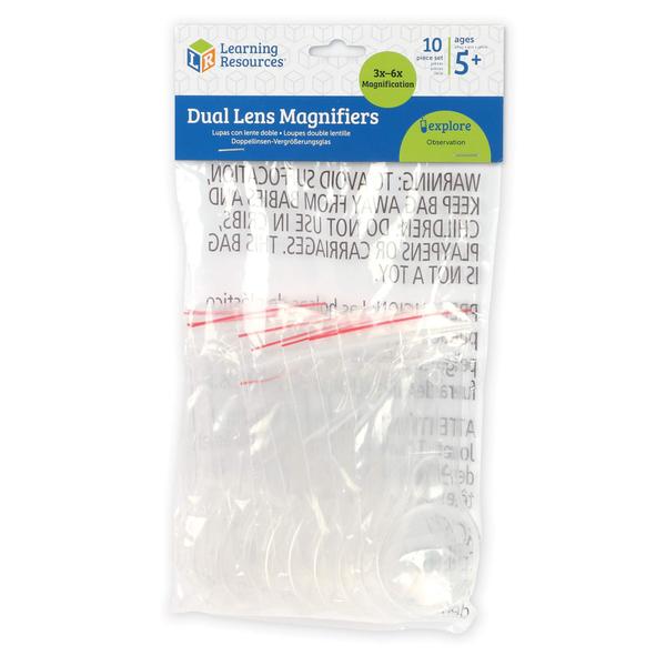 Magnifiers Learning Resources, conjunto de 10 lentes duplas Imagem de Magnifiers Learning Resources, conjunto de 10 lentes duplas